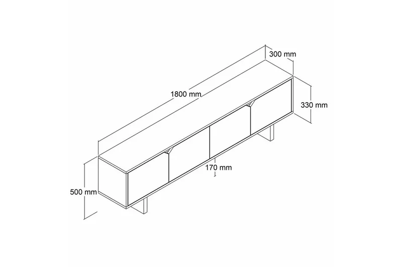Edrion Tv-bänk 180 cm - Natur - Möbler - Vardagsrum - Tv-möbler & mediamöbler - Tv-bänkar