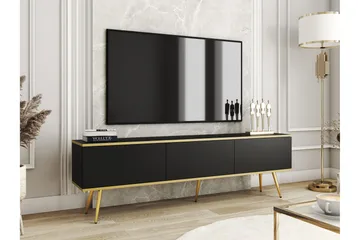 Edson Golvstående Tv Bänk 175 cm med Förvaring i Målat Trä - Svart - Möbler - Vardagsrum - Tv-möbler & mediamöbler - Tv-bänkar