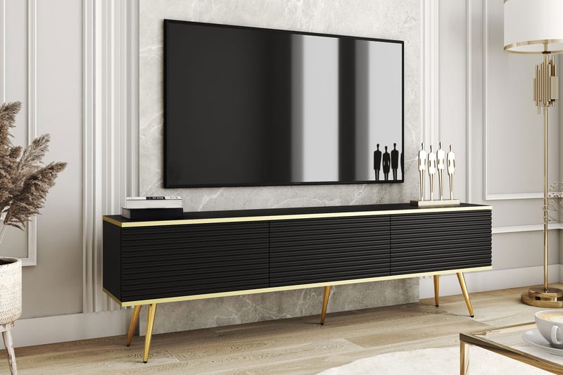 Edson Tv-bänk 175 cm Svart - Möbler - Vardagsrum - Tv-möbler & mediamöbler - Tv-bänkar
