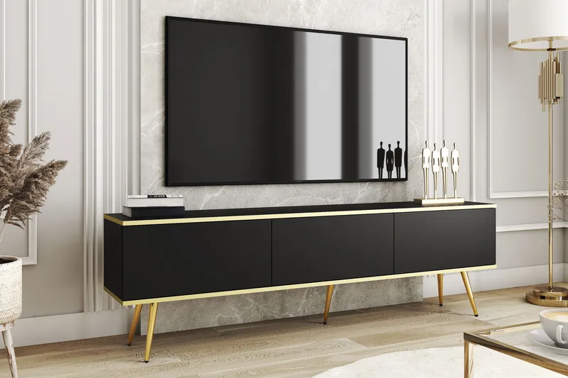 Edson Tv-bänk 175 cm - Svart - Möbler - Vardagsrum - Tv-möbler & mediamöbler - Tv-bänkar