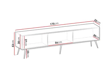 Edson Tv-bänk 175 cm - Svart - Möbler - Vardagsrum - Tv-möbler & mediamöbler - Tv-bänkar