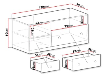 Elvaren Golvstående Tv-bänk 120 cm med Förvaring i Målat Trä - Vit - Möbler - Vardagsrum - Tv-möbler & mediamöbler - Tv-bänkar