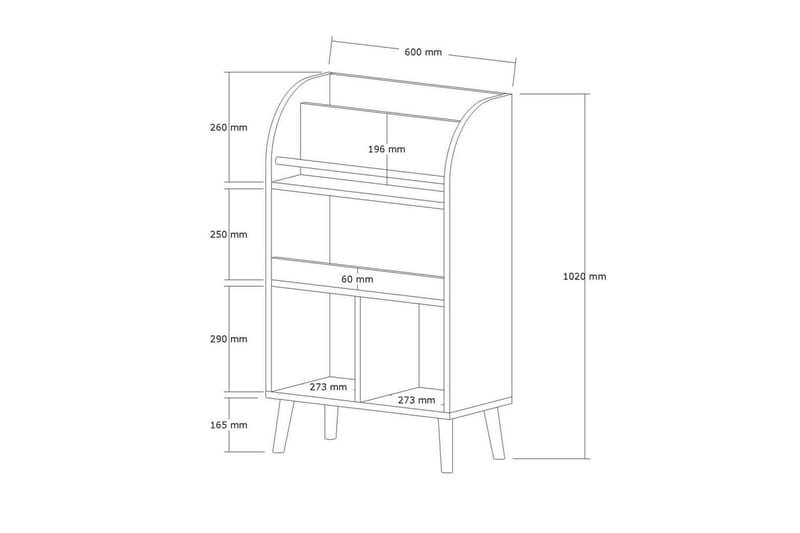 Elyric Bokhylla 60 cm - Ek - Förvaring - Hyllor - Bokhylla