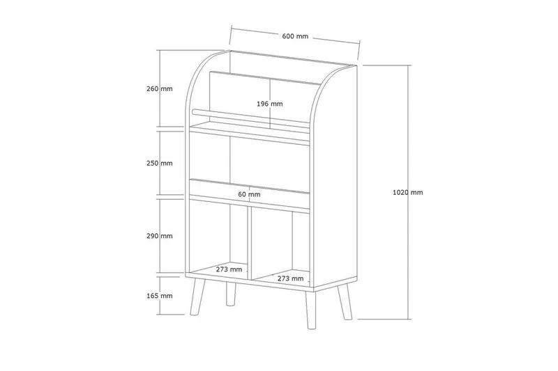 Elyric Bokhylla 60 cm - Ek - Förvaring - Hyllor - Bokhylla
