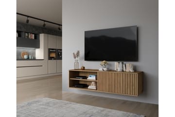 Entsian Vägghängd TV-bänk 40 cm med Förvaring i Ek - Brun - Möbler - Vardagsrum - Tv-möbler & mediamöbler - Tv-bänkar