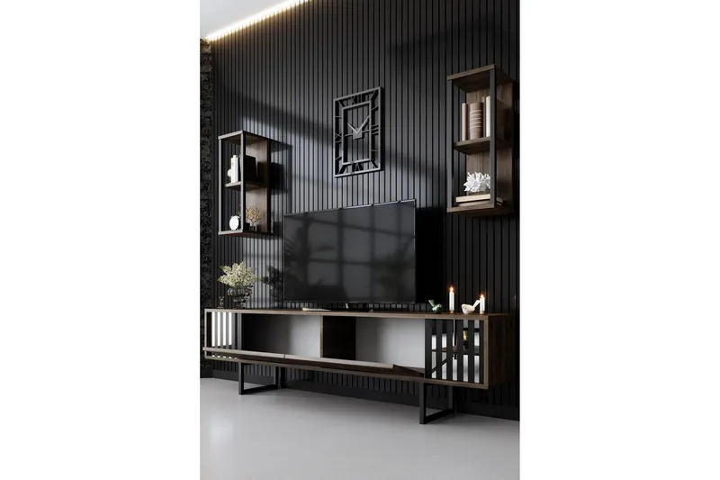 Erdem Tv-bänk 180 cm - Valnöt/Svart - Möbler - Vardagsrum - Tv-möbler & mediamöbler - Tv-bänkar