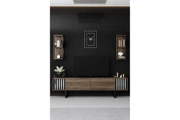 Erdem Tv-bänk 180 cm - Valnöt/Svart - Möbler - Vardagsrum - Tv-möbler & mediamöbler - Tv-bänkar