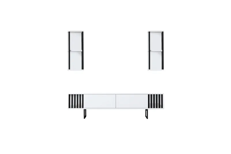 Erdem Tv-bänk 180 cm - Vit/Svart - Möbler - Vardagsrum - Tv-möbler & mediamöbler - Tv-bänkar