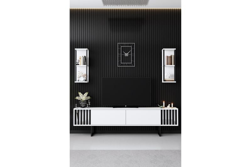Erdem Tv-bänk 180 cm - Vit/Svart - Möbler - Vardagsrum - Tv-möbler & mediamöbler - Tv-bänkar