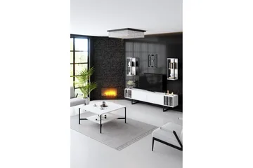 Erdem Tv-bänk 180 cm - Vit/Svart - Möbler - Vardagsrum - Tv-möbler & mediamöbler - Tv-bänkar