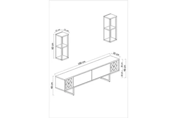Erdem Tv-bänk 180 cm - Vit/Svart - Möbler - Vardagsrum - Tv-möbler & mediamöbler - Tv-bänkar