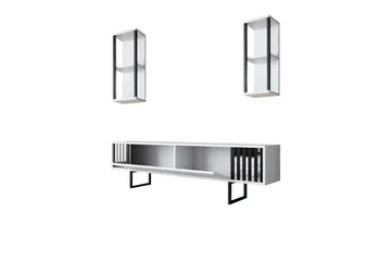 Erdem Tv-bänk 180 cm - Vit/Svart - Möbler - Vardagsrum - Tv-möbler & mediamöbler - Tv-bänkar