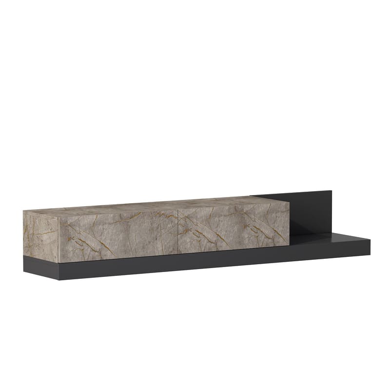 Ervold TV-bänk 180x30x37 cm - Gordion Marble/Anthracite - Möbler - Vardagsrum - Tv-möbler & mediamöbler - Tv-bänkar