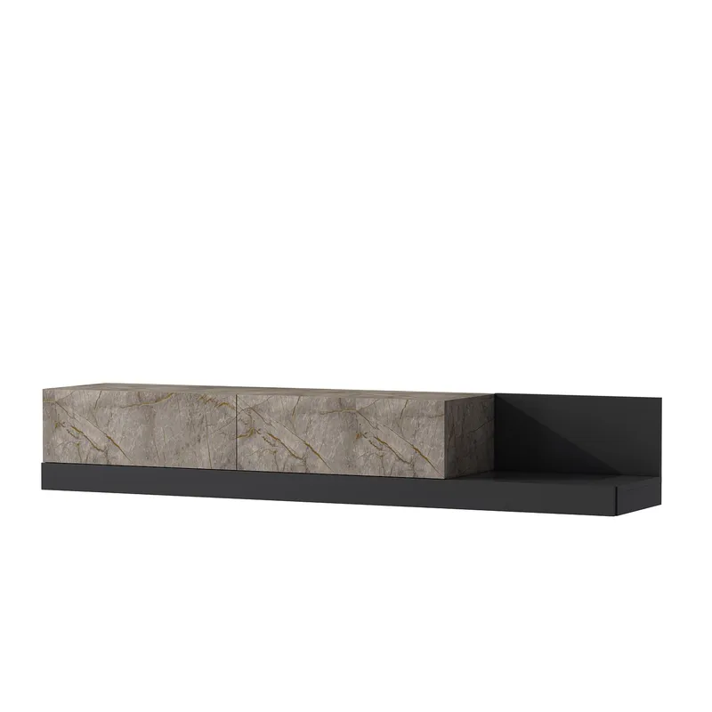 Ervold TV-bänk 180x30x37 cm, Gordion Marble/Anthracite