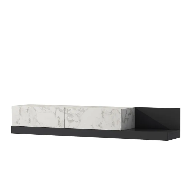 Ervold TV-bänk 180x30x37 cm, Marmo Marble/Antracit