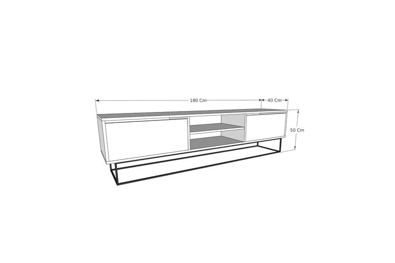 ESCAPE Tv-bänk 180 cm Svart/Marmor - Möbler - Vardagsrum - Tv-möbler & mediamöbler - Tv-bänkar