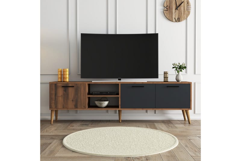 ESSEXA Tv-bänk 180x35 cm Brun/Svart - Tv-bänkar