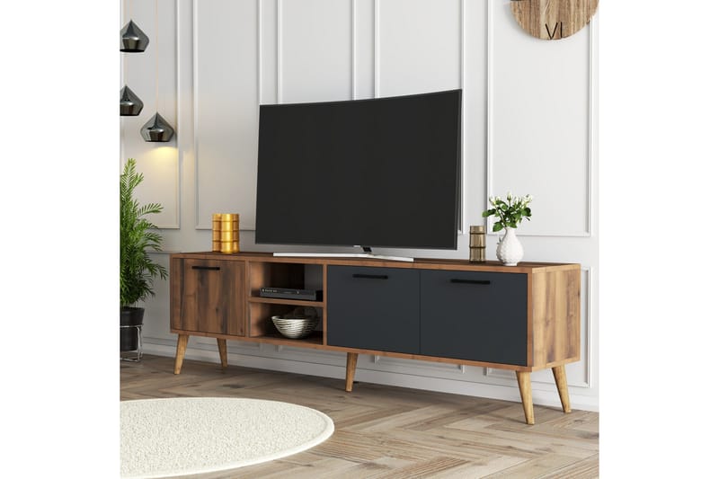 ESSEXA Tv-bänk 180x35 cm Brun/Svart - Tv-bänkar