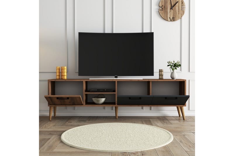 ESSEXA Tv-bänk 180x35 cm Brun/Svart - Möbler - Vardagsrum - Tv-möbler & mediamöbler - Tv-bänkar