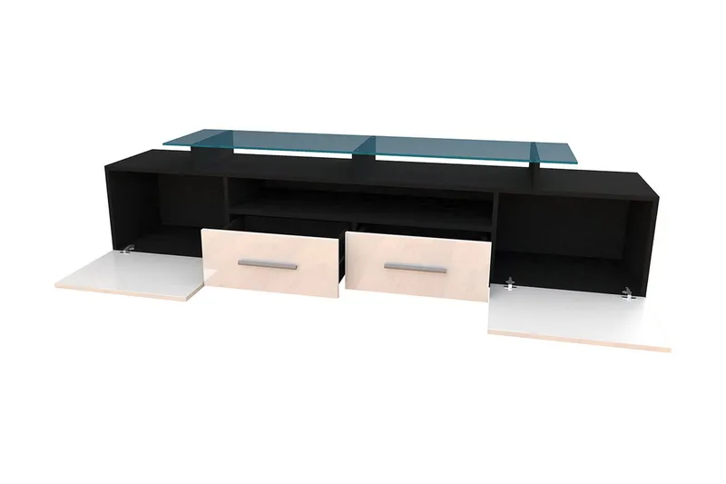 Evora TV-bänk 194x39x39 cm LED-belysning - Beige/Grå/Vit - Möbler - Vardagsrum - Tv-möbler & mediamöbler - Tv-bänkar