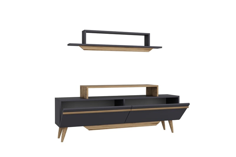 FABRONY Tv-möbelset 120x14,5 cm Brun/Svart - Möbler - Vardagsrum - Tv-möbler & mediamöbler - Tv-möbelset