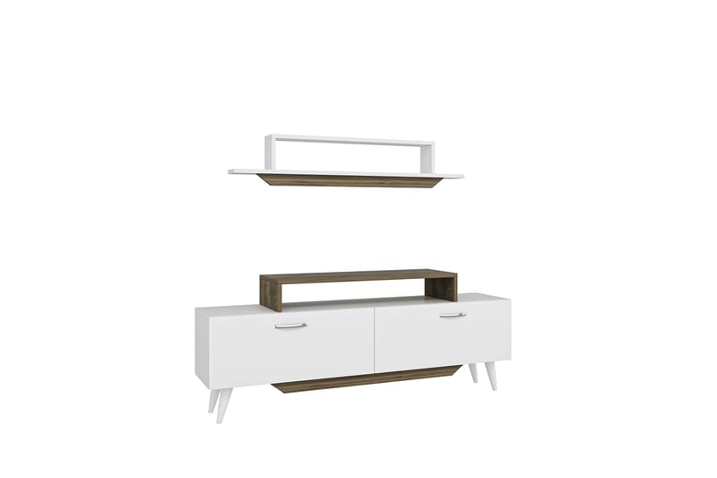 FABRONY Tv-möbelset 120x14,5 cm Vit/Brun - Möbler - Vardagsrum - Tv-möbler & mediamöbler - Tv-möbelset