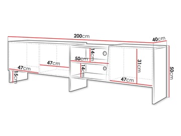 Falkor Tv Bänk 200 cm i Ljust Trä - Beige - Möbler - Vardagsrum - Tv-möbler & mediamöbler - Tv-bänkar