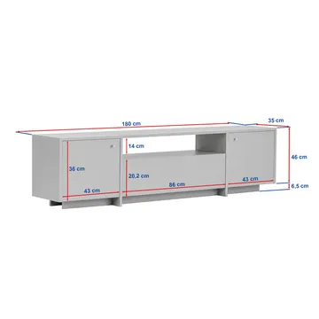 Farvik TV-bänk med Förvaring 180x46x35 cm - Travertin - Möbler - Vardagsrum - Tv-möbler & mediamöbler - Tv-bänkar