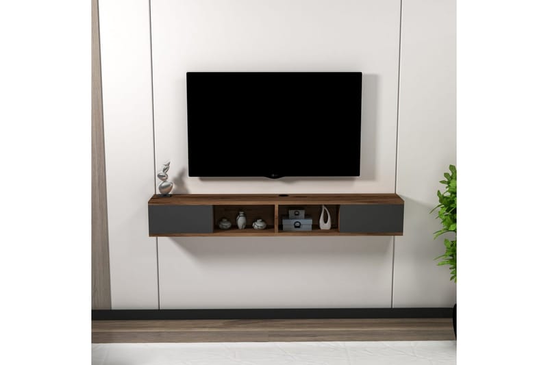 Faval Tv-bänk 140 cm - Valnöt/Antracit - Möbler - Vardagsrum - Tv-möbler & mediamöbler - Tv-bänkar