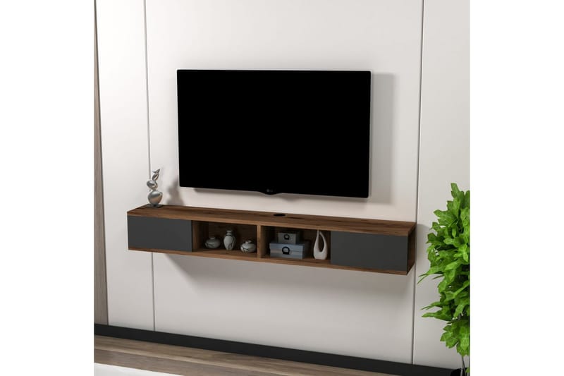 Faval Tv-bänk 140 cm - Valnöt/Antracit - Möbler - Vardagsrum - Tv-möbler & mediamöbler - Tv-bänkar