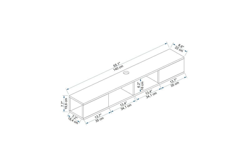 Faval Tv-bänk 140 cm - Valnöt/Antracit - Möbler - Vardagsrum - Tv-möbler & mediamöbler - Tv-bänkar