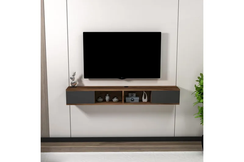 Faval Tv-bänk 140 cm - Valnöt/Antracit - Möbler - Vardagsrum - Tv-möbler & mediamöbler - Tv-bänkar