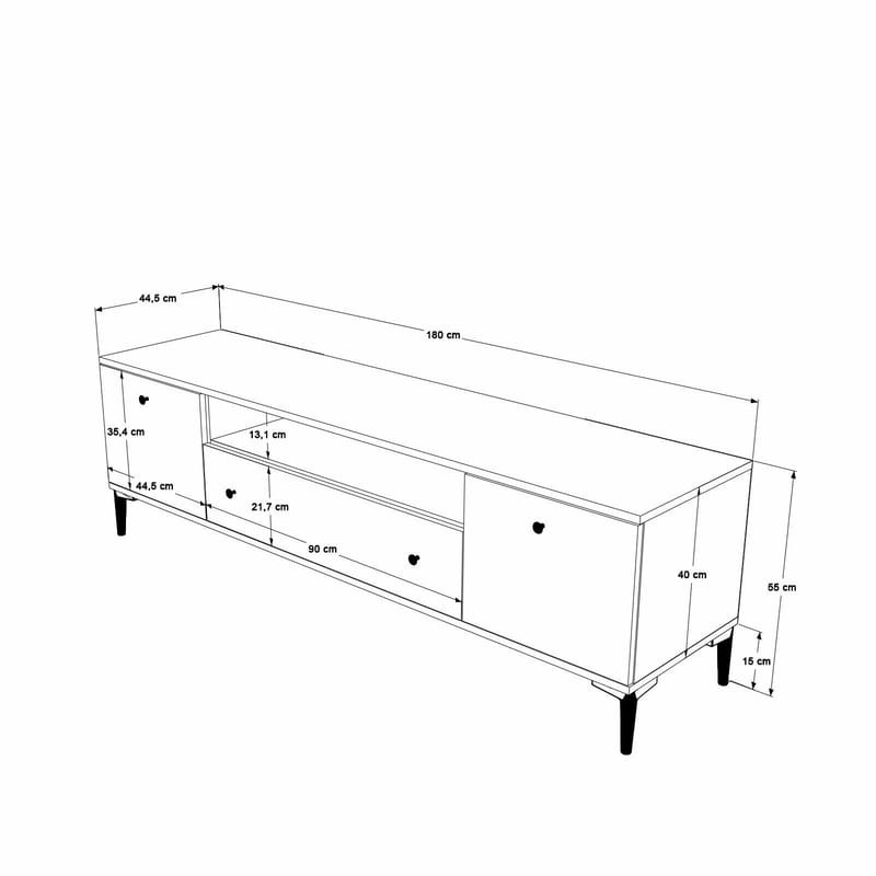 Fenvik TV-bänk 180x55x44,5 cm - Valnöt - Möbler - Vardagsrum - Tv-möbler & mediamöbler - Tv-bänkar