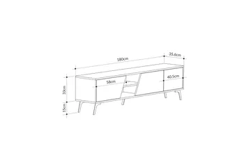 Fiona Tv-bänk 180x35,6 cm Brun/Vit - Hanah Home - Möbler - Vardagsrum - Tv-möbler & mediamöbler - Tv-bänkar