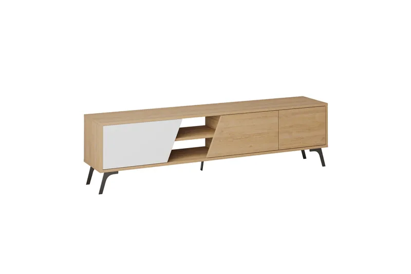 Fiona Tv-bänk 180x35,6 cm Brun/Vit, Hanah Home