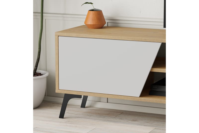 Fiona Tv-bänk 180x35,6 cm Brun/Vit - Hanah Home - Möbler - Vardagsrum - Tv-möbler & mediamöbler - Tv-bänkar