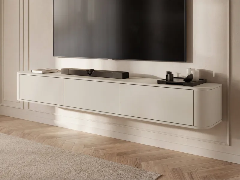 Fjora Tv-bänk 200 cm - Beige - Möbler - Vardagsrum - Tv-möbler & mediamöbler - Tv-bänkar