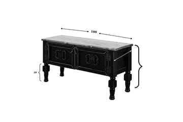 Flor Golvstående Tv Bänk 100 cm med Förvaring i Målat Trä - Svart - Möbler - Vardagsrum - Tv-möbler & mediamöbler - Tv-bänkar