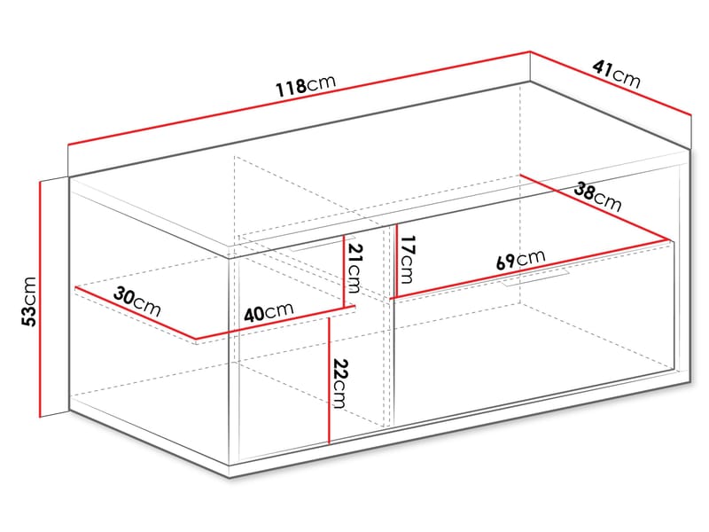 Fonti Tv-bänk 118 cm - Brun - Möbler - Vardagsrum - Tv-möbler & mediamöbler - Tv-bänkar
