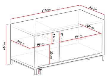 Fonti Tv-bänk 118 cm - Brun|svart - Möbler - Vardagsrum - Tv-möbler & mediamöbler - Tv-bänkar