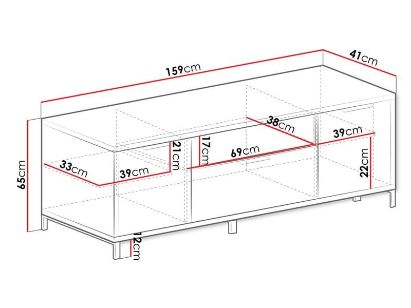 Fonti Tv-bänk 159 cm - Brun|svart - Möbler - Vardagsrum - Tv-möbler & mediamöbler - Tv-bänkar