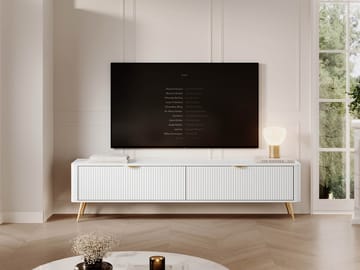 Forba Golvstående Tv-bänk 200 cm med Förvaring i Målat Trä - Vit - Möbler - Vardagsrum - Tv-möbler & mediamöbler - Tv-bänkar