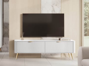 Forba Rektangulär Tv-bänk 164 cm med Förvaring i Målat Trä - Vit - Möbler - Vardagsrum - Tv-möbler & mediamöbler - Tv-bänkar