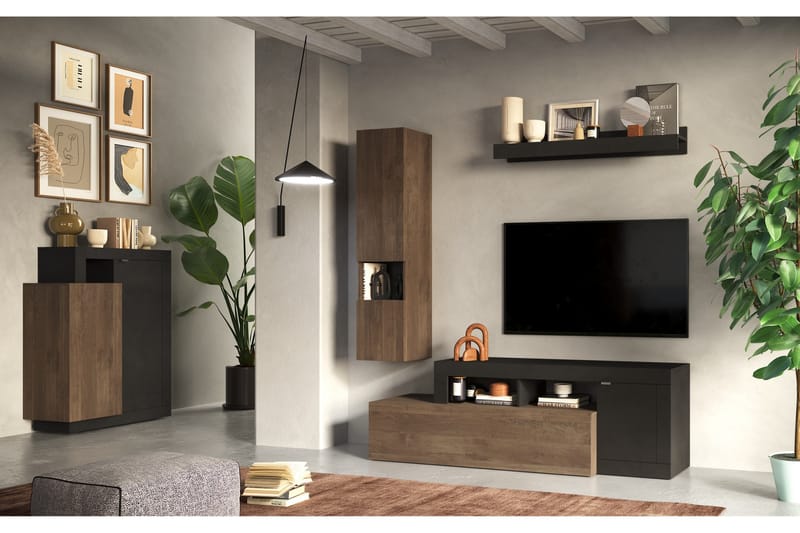 Freedom Tv-möbelset 181x35 cm - Svart/Brun - Möbler - Vardagsrum - Tv-möbler & mediamöbler - Tv-möbelset