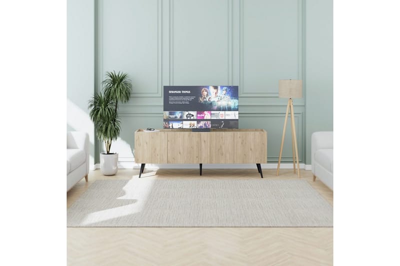 Galnor Golvstående TV-bänk 180 cm med Förvaring i Ek - Ljusbrun - Möbler - Vardagsrum - Tv-möbler & mediamöbler - Tv-bänkar