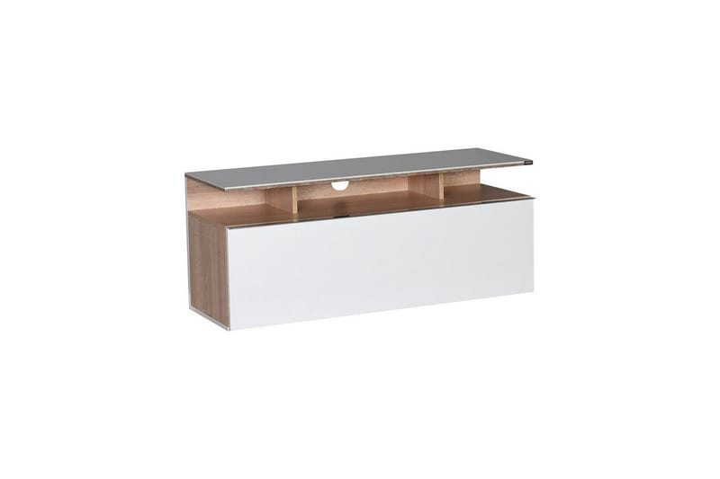 Galnor Tv-bänk 117 cm - Mediumfärgat trä/Vit - Möbler - Vardagsrum - Tv-möbler & mediamöbler - Tv-bänkar