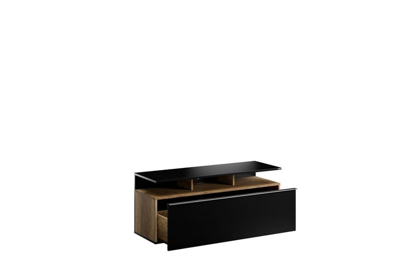 Galnor Tv-bänk 117 cm - Svart/Mediumfärgat trä - Möbler - Vardagsrum - Tv-möbler & mediamöbler - Tv-bänkar