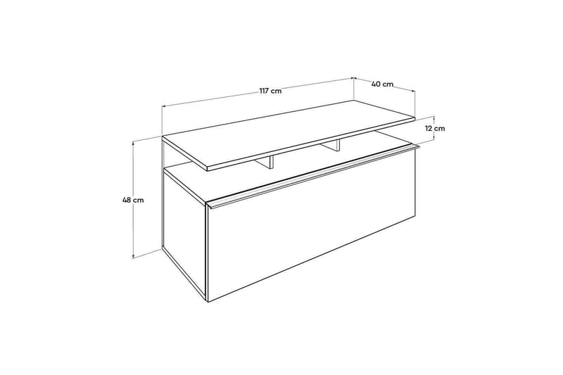 Galnor Tv-bänk 117 cm - Svart/Mediumfärgat trä - Möbler - Vardagsrum - Tv-möbler & mediamöbler - Tv-bänkar