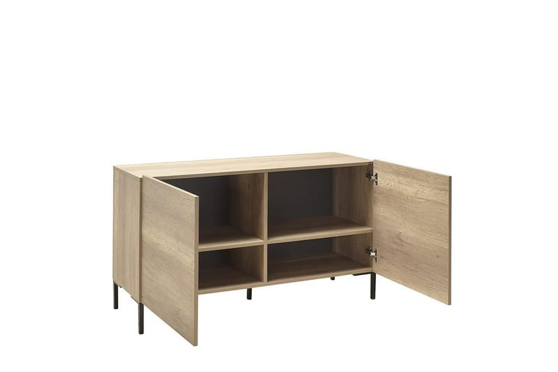 Galnor TV-bänk 120 cm med Förvaring i Mörkt Trä - Naturbrun - Möbler - Vardagsrum - Tv-möbler & mediamöbler - Tv-bänkar