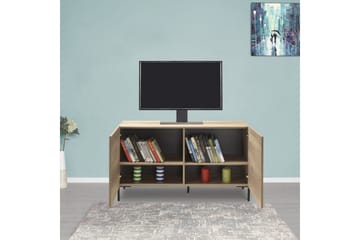Galnor TV-bänk 120 cm med Förvaring i Mörkt Trä - Naturbrun - Möbler - Vardagsrum - Tv-möbler & mediamöbler - Tv-bänkar